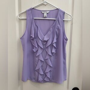 White House Black Market Sleeveless Ruffle Blouse Size 2